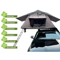 OutdoorU Expedition 5 Pers Dachzelt inkl. Leiter& Cover - Khaki< Dachzelte|5 Personen Dachzelte