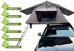 OutdoorU Dachzelte|5 Personen Dachzelte^Expedition 5 Pers Dachzelt inkl. Leiter& Cover - Grün