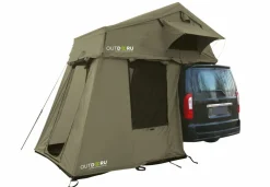 OutdoorU Family 4 Pers Dachzelt inkl. Vorzelt & Leiter - Grün< Dachzelte|4 Personen Dachzelte