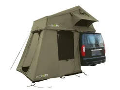 OutdoorU Family 3 Pers Dachzelt inkl. Vorzelt& Leiter - Grün< Dachzelte|3 Personen Dachzelte