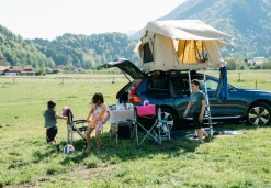 OutdoorU Family 3 Pers Dachzelt inkl. Vorzelt& Leiter - Grün< Dachzelte|3 Personen Dachzelte