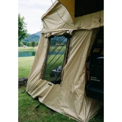 OutdoorU Family 3 Pers Dachzelt inkl. Vorzelt& Leiter - Grün< Dachzelte|3 Personen Dachzelte