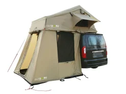 OutdoorU 5 Personen Dachzelte|Dachzelte^Family 5 Pers inkl. Vorzelt & Leiter - Khaki