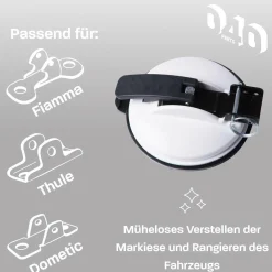 Markenlos 040Parts VW T4 T5 T6 T7 Markisenhalter - 2er Set< Ankerplatten