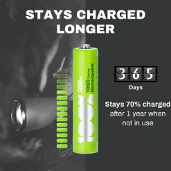 100PeakPower 100%PeakPower Set von 8 AAA Batterien< Kleinbatterien