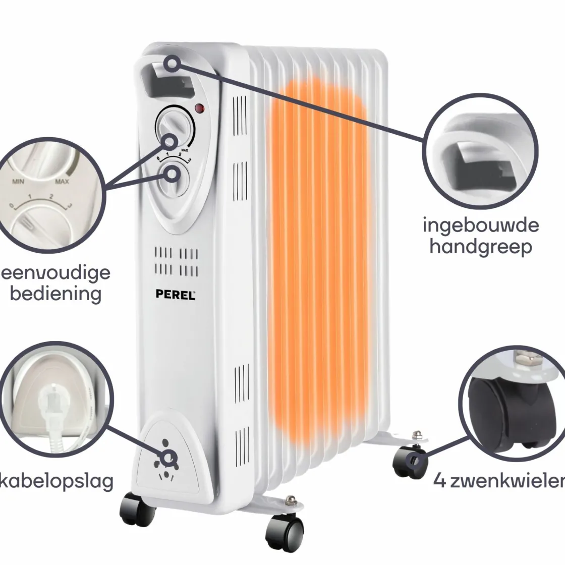 Parya Petroleumheizungen|Petroleumheizungen^Perel - Ölradiator - 2500W - Weiß