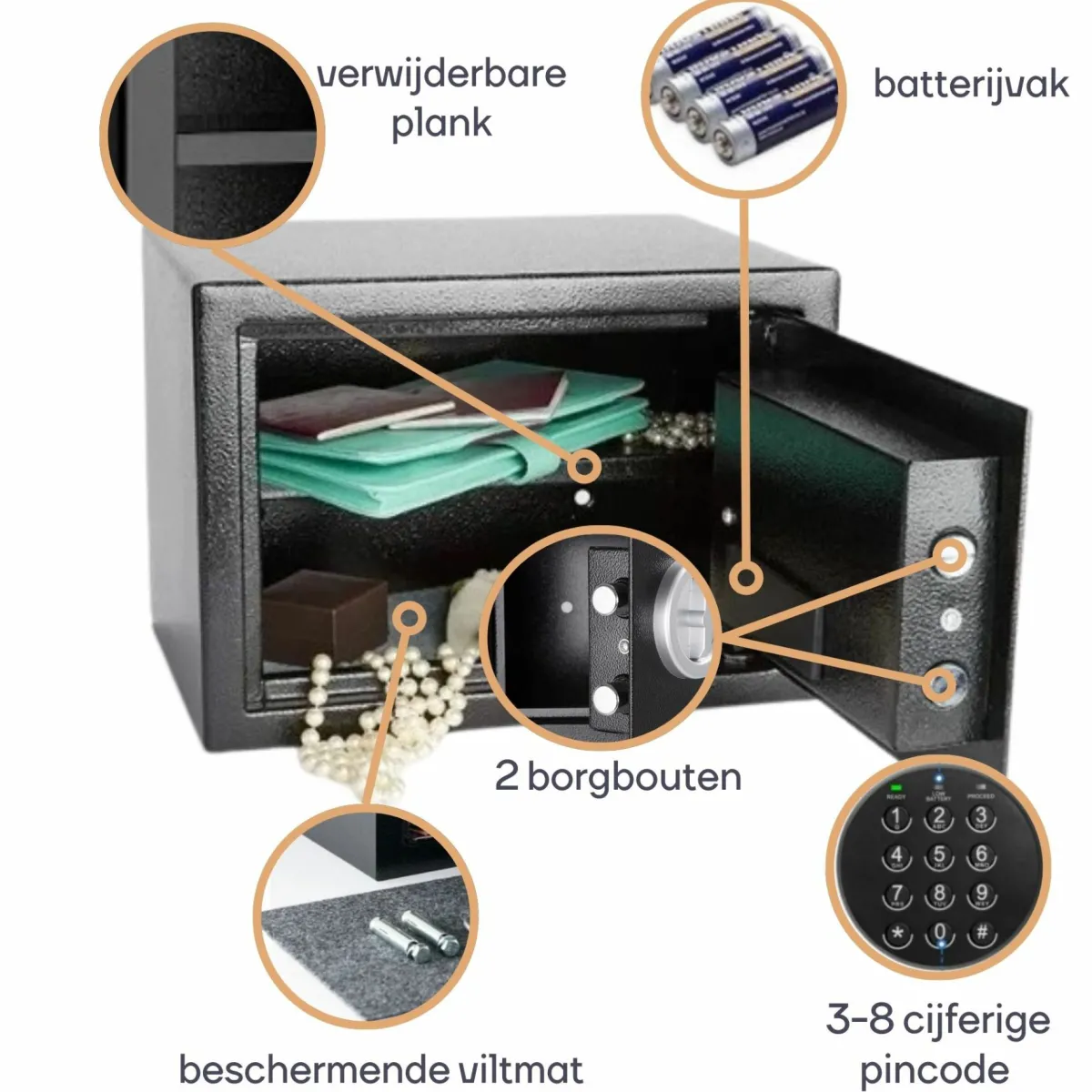 Markenlos Perel BG90017 Elektrischer Tresor< Schließfächer|Schließfächer
