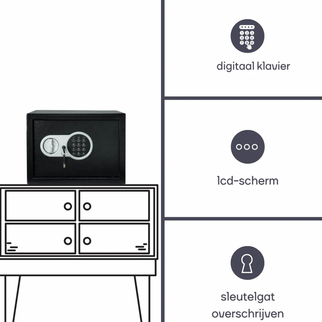 Markenlos Schließfächer|Schließfächer-Perel BG90019 elektronischer Tresor