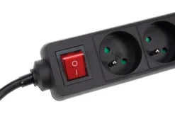 Markenlos Schuko Stecker^Perel EB4BLNS 4-fach Steckdosenleiste mit Schalter - 1,5 Meter