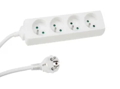 Markenlos Schuko Stecker^Perel EB4N 4-fache Steckdosenleiste - 1,5 Meter