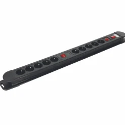 Markenlos Schuko Steckdosen^Perel EBP10N 10-fach Steckdosenleiste mit Schalter - 1,5 Meter