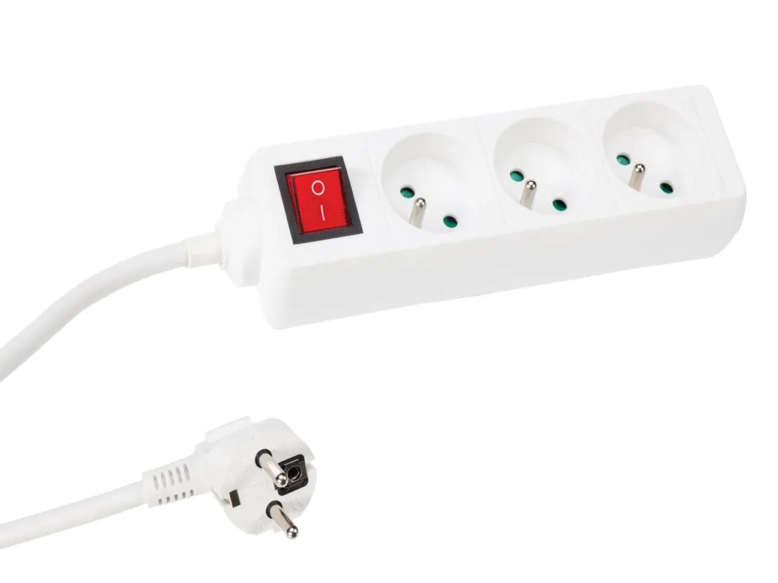 Markenlos Schuko Steckdosen|Schuko Stecker-Perel EB3S 3-fach Steckdosenleiste - 1,5 Meter