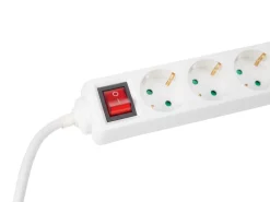 Markenlos Schuko Stecker-Perel EB4S-3-G 4-fach Steckdosenleiste mit Schalter - 3 Meter