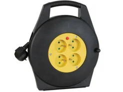 Markenlos Schuko Kabeltrommel-Perel ECR10 4-wege Kabeltrommel - 10 Meter