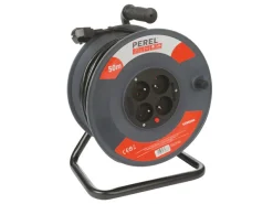 Markenlos Schuko Kabeltrommel-Perel ECR50N3 4-wege Kabeltrommel - 50 Meter