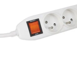 Markenlos Schuko Steckdosen^Perel EWS5W 5-fach Steckdosenleiste mit Schalter - 1,5 Meter