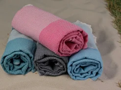 Markenlos Strandtücher^PHLOX 100 x 200 cm Hamamtuch - Honingraat Denim