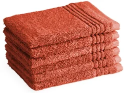 Markenlos PHLOX Supreme 16 x 21 cm 6er-set Waschlappen - Terracotta< Handtücher