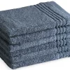 Markenlos PHLOX Supreme 16 x 21 cm 6er-set Waschlappen - Blau< Handtücher