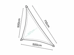 Platinum Sonnensegel|Sonnensegel^Coolfit 7,1 x 5,0 x 5,0 m 90° Schattentuch - Schwarz