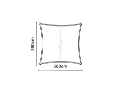 Platinum Sonnensegel|Sonnensegel^Coolfit 3,6 x 3,6m quadratisches Sonnensegel - Sand