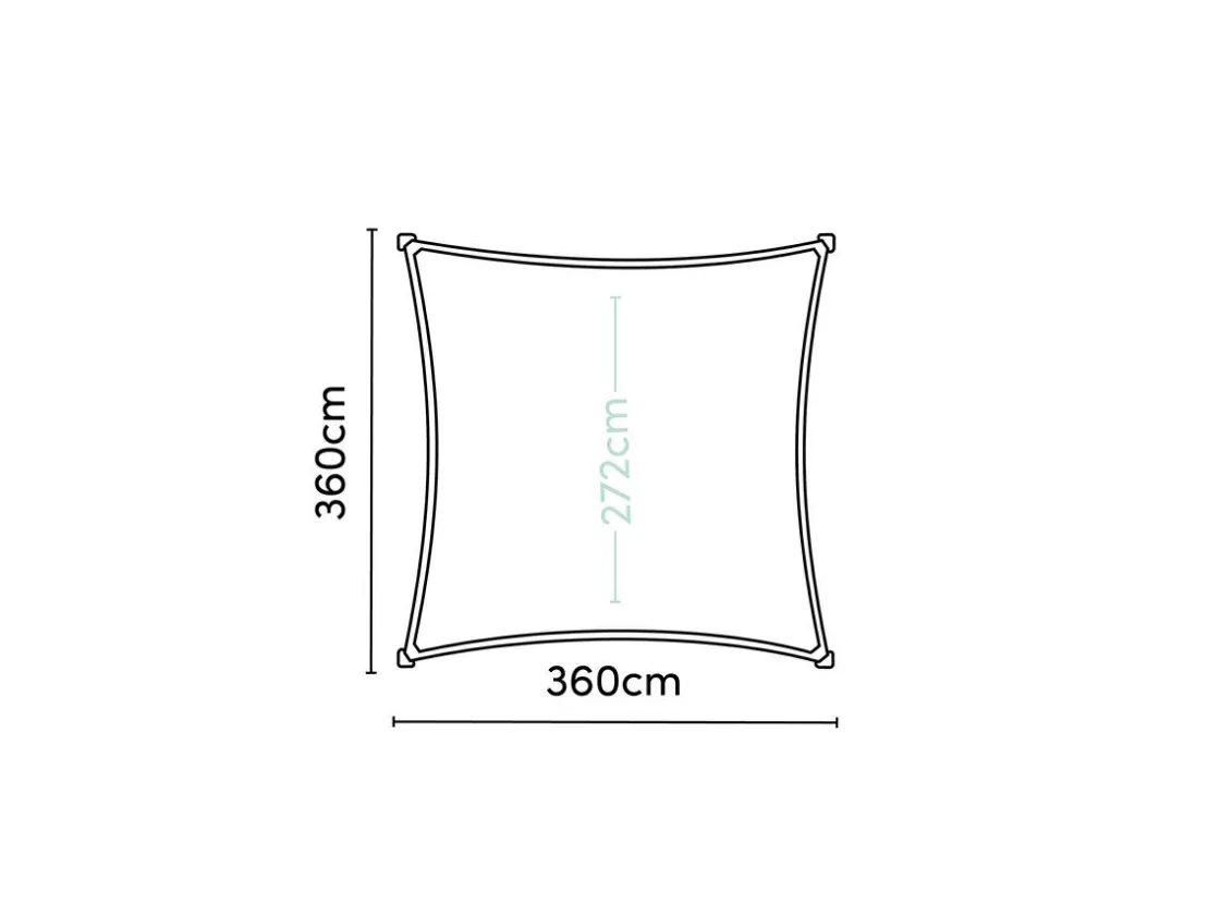 Platinum Sonnensegel|Sonnensegel^Coolfit 3,6 x 3,6m quadratisches Sonnensegel - Sand
