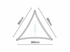 Platinum Sonnensegel|Sonnensegel-Coolfit 3,6m Anthrazit dreieckiges Schattentuch