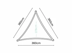 Platinum Coolfit 3,6m schwarz dreieckiges Schattentuch< Sonnensegel|Sonnensegel