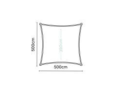 Platinum Sonnensegel|Sonnensegel^Coolfit 5x5m quadratisches Sonnensegel - Schwarz