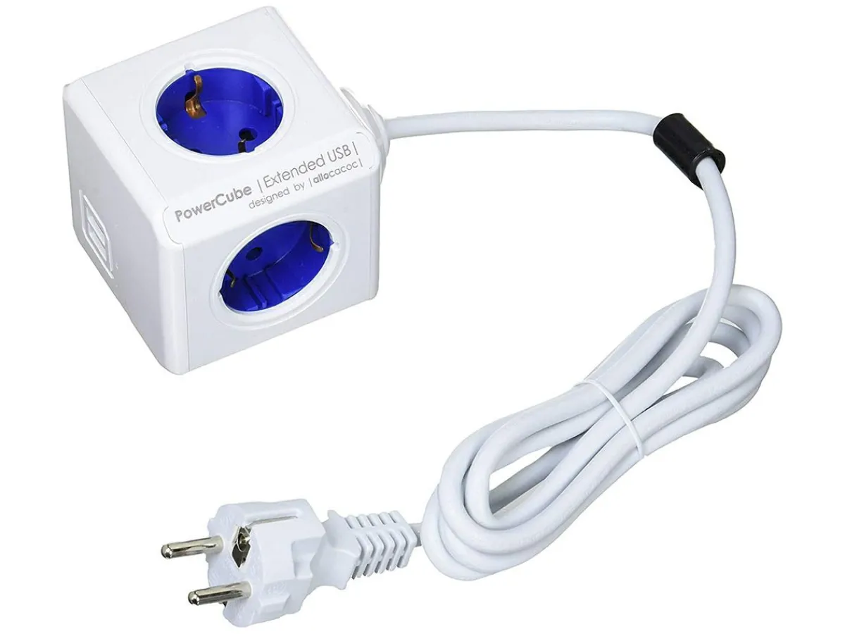 PowerCube Extended inklusive Dock Steckdose - blue< Schuko Steckdosen