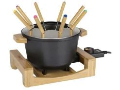 Princess 173025 1,5 Liter Pure Black Bambus Fondue< Elektrische Kochplatten