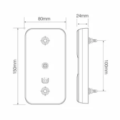 ProPlus 12/24 volt LED Rückleuchte - 4 Funktionen< Karosseriebeleuchtung|Karosseriebeleuchtung