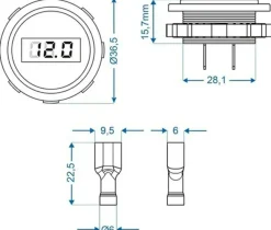 ProPlus Digitale 6-30V Voltmessgerät< Usb Steckdosen 12V