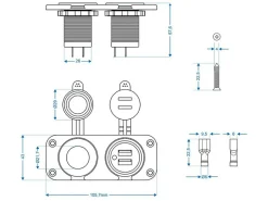 ProPlus Usb Steckdosen 12V-DIN - 2 USB Built-in Kit