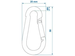 ProPlus Taschenmesser & Multitools|Chassiszubehör^Edelstahl Karabinerhaken - 50 mm