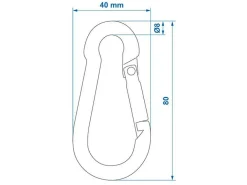 ProPlus Taschenmesser & Multitools|Chassiszubehör^Edelstahl Karabinerhaken - 80 mm