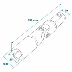 ProPlus Kardangelenk-Adapter 19 mm< Steckschlüssel