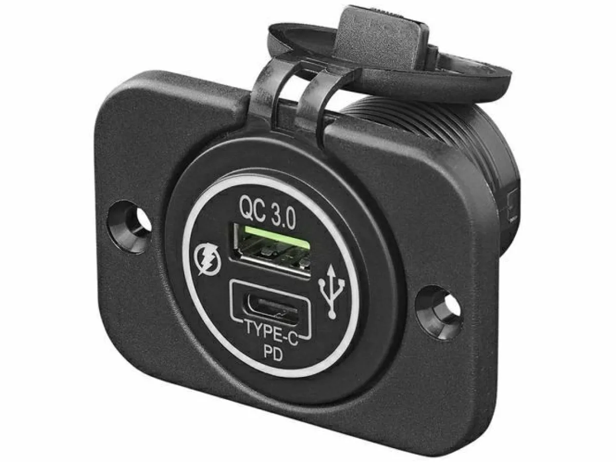 ProPlus 12V USB-Schnellladegerät Typ A USB C Einbaukit< Usb Steckdosen 12V