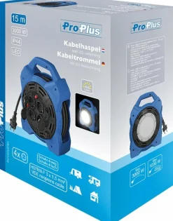 ProPlus 4-Weg Kabeltrommel - 15 Meter< Schuko Kabeltrommel