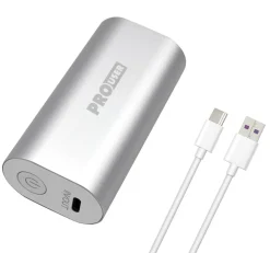 Pro-User Powerbanks-5000 mAh silberne Powerbank