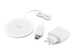 Caliber Usb Steckdosen 12V-PSQ10C-W Qi Wireless Ladegerät - mit Adapter weiß