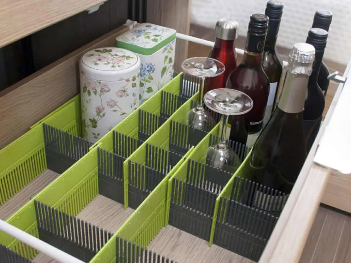 Purvario Aufbewahrung Küche^Schubladen Organizer - Lime Anthracite