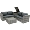Monstershop Rattan Modular 6-teiliges Möbelset – Grau< Lounge Sets