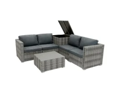 Monstershop Rattan Modular 6-teiliges Möbelset – Grau< Lounge Sets