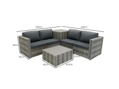 Monstershop Rattan Modular 6-teiliges Möbelset – Grau< Lounge Sets