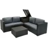 Monstershop Lounge Sets-Rattan Modular 6-teiliges Möbelset – Schwarz
