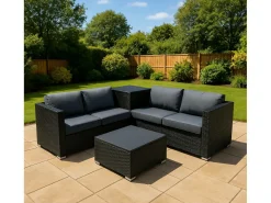 Monstershop Lounge Sets-Rattan Modular 6-teiliges Möbelset – Schwarz