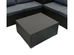 Monstershop Lounge Sets-Rattan Modular 6-teiliges Möbelset – Schwarz