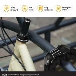 R2B Fahrrad Zubehör-110 cm Fahrradschloss mit Zahlenschloss - Black