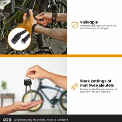 R2B Fahrrad Zubehör^115 cm Fahrradschloss mit zwei Schlüsseln - Grey